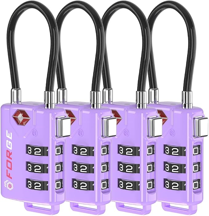 Forge TSA Approved Luggage Locks, Re-settable Combination by Forge