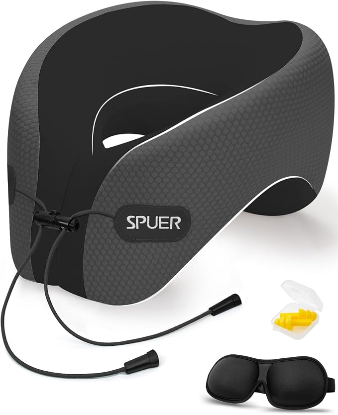 Travel Pillows for Airplanes, Neck Pillow Airplane, Airplane Travel Accessories by SPUER