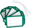 5 Pack - Premium Rigid Airline Luggage Tag Holders - Heavy Duty Hard Plastic by Specialist+ID