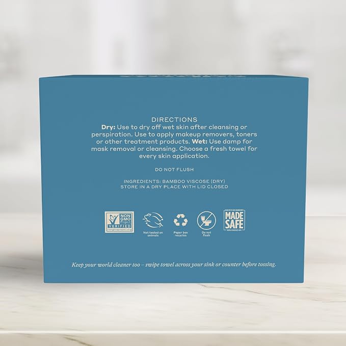 Caboo Bamboo Disposable Face Towels – 50 Soft, Lint-Free Towels | Biodegradable - Image 6