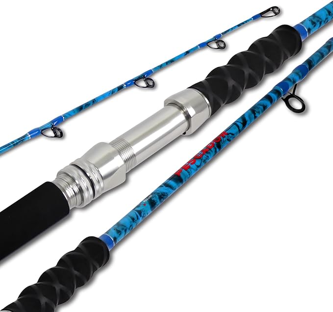 Fiblink 2-Piece Boat Conventional Fishing Rod Portable Spinning/Casting Rod by Fiblink