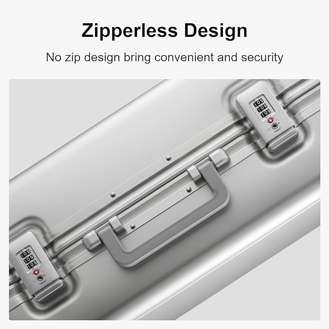 LEVEL8 Gibraltar Carry on Luggage, 20 Inch Aluminum Zipperless Luggages Airline - Image 4