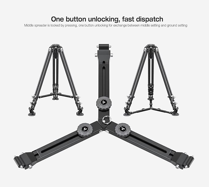 Leofoto LVC-253C+BV-15 King Kong Series Carbon Fiber Dual Leg Video Tripod w - Image 8