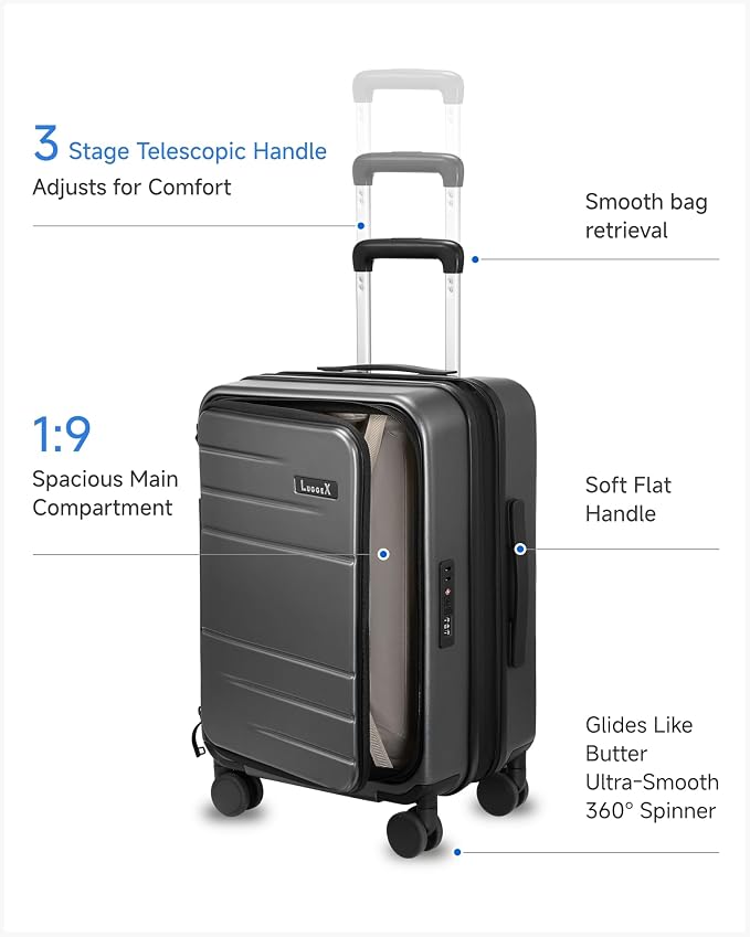 Carry On Luggage Top Opening, FLT Expandable Polycarbonate Hard Shell Suitcase - Image 6