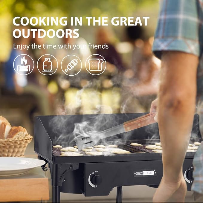 VIVOHOME 150, 000 BTU Double Burner Propane Stove, Heavy-Duty Outdoor Portable - Image 8