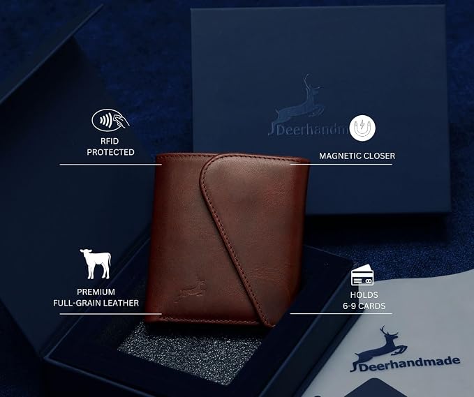 Leather RFID Wallet for Men, Slim Leather Mens Wallet, Handcraft Men's Wallets - Image 6