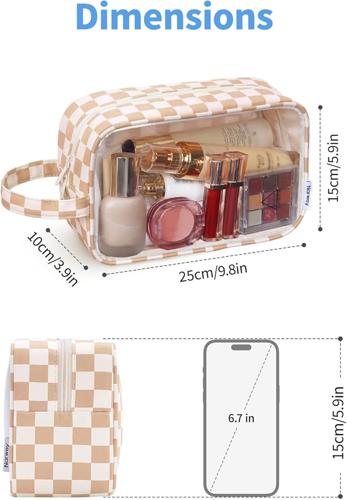 Narwey Clear Toiletry Bags for Traveling Women Men, Make Up Organizer, Skincare - Image 4