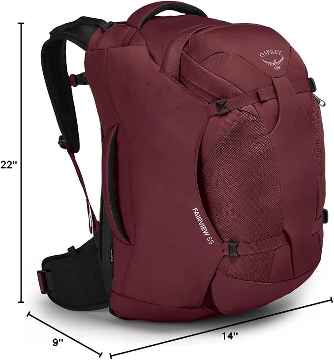 Osprey Fairview 55L Women's Travel Backpack, Zircon Red - Image 11