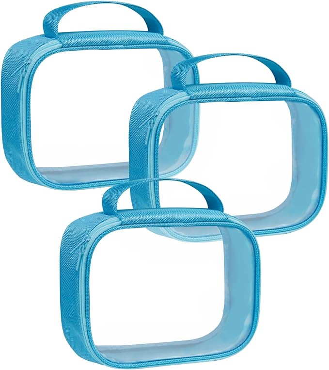 Moyad TSA Approved Clear Toiletry Bag, 3 Pack Quart Size 3-1-1 Liquids Pouch by Moyad