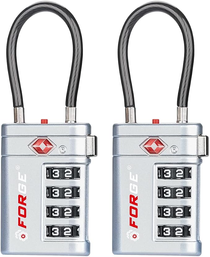 Forge TSA Approved Luggage Locks 4 Digit Combination TSA Travel Locks by Forge