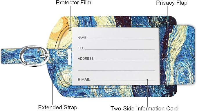 FINTIE 2 Pack Luggage Tags, Leather Name ID Labels - Image 5