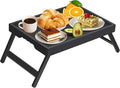 Artmeer Bed Tray Table with Folding Legs, Bamboo Breakfast in Bed by Artmeer