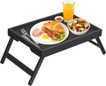 Artmeer Bed Tray Table with Folding Legs, Bamboo Breakfast in Bed by Artmeer