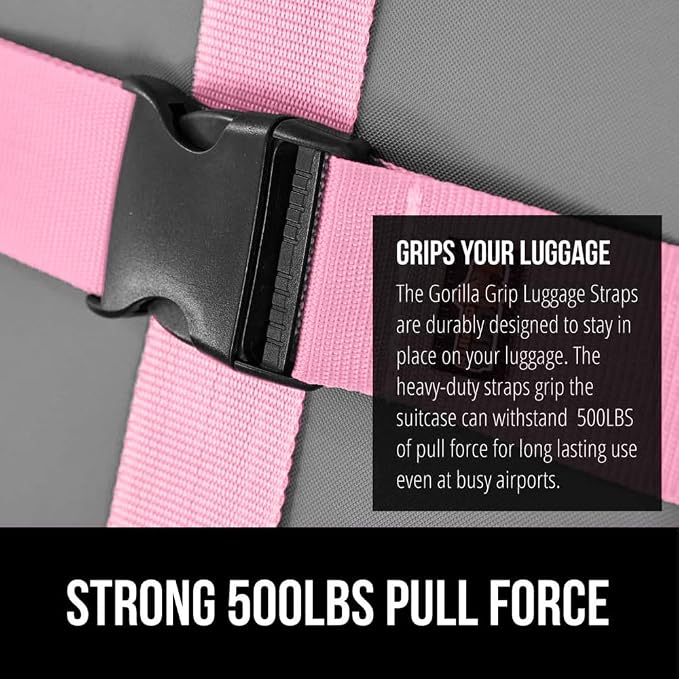 GORILLA GRIP Heavy Duty Adjustable Luggage Straps - Image 3