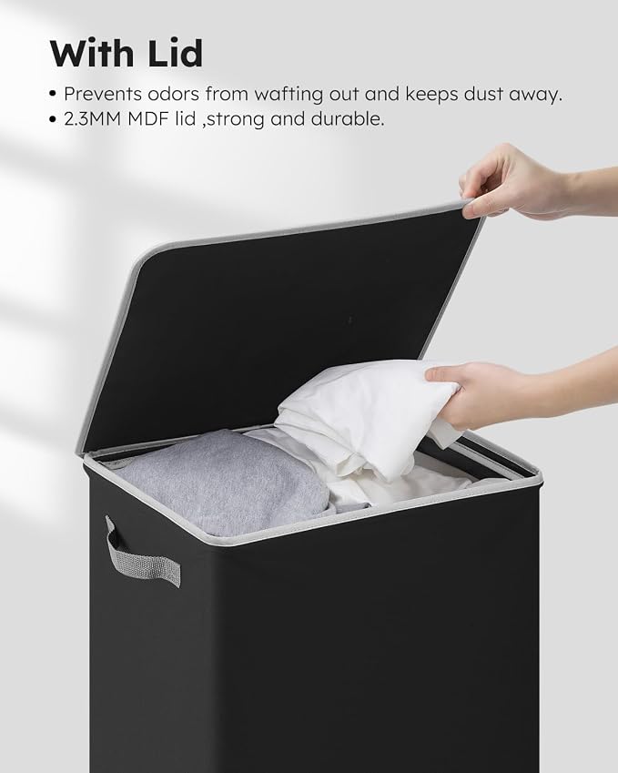 SOLEDI Laundry Hamper Black - 100L Large and Tall Laundry Basket Collapsible - Image 6