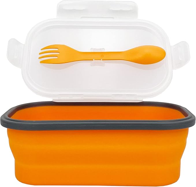 Silicone Lunch Container Bento Box, Collapsible Food Storage Containers by CCyanzi