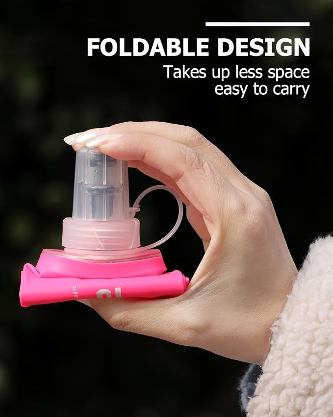 Folding Soft Flask Portable Collapsible Running Lightweight Water Bottle - Image 4