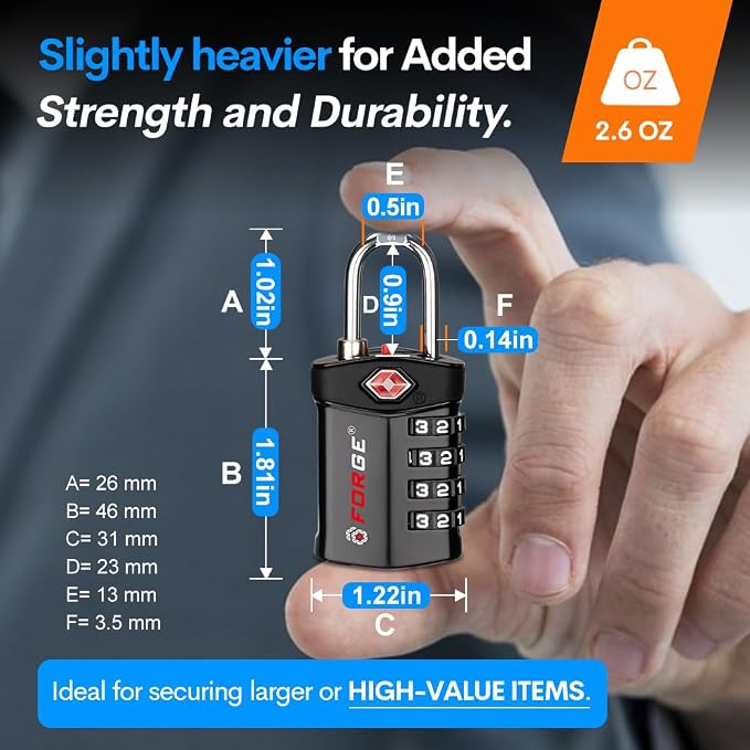 Forge TSA Approved Luggage Locks - Image 3