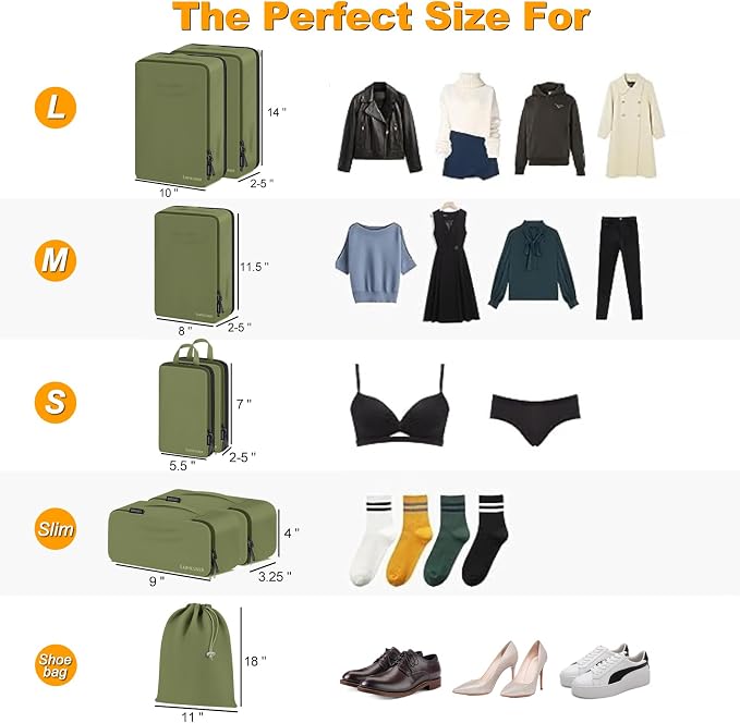 8 Set Compression Packing Cubes - Image 6