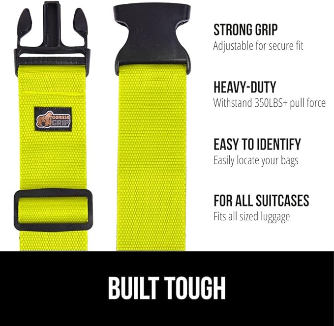GORILLA GRIP Heavy Duty 8 Pack Adjustable Luggage Straps - Image 2