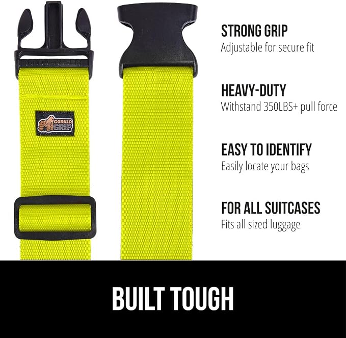 GORILLA GRIP Heavy Duty Adjustable Luggage Straps - Image 2