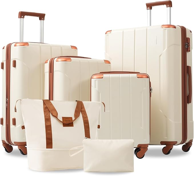 Merax Luggage Set 6 Piece Expandable Lightweight ABS Hardshell Suitcases by Merax
