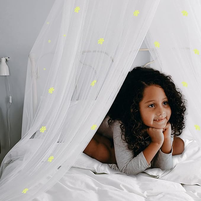 Mosquito Net for Bed, Large White Bed Canopy for Girls, Hanging Bed Net - Image 5