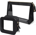 2 Pack Clear Makeup Bag Set Travel Cosmetic Case TSA Approved Toiletry Bag by FFpaw