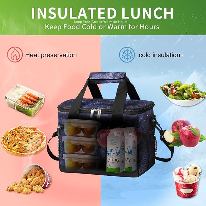 iknoe Large Foldable Cooler Bag, 8.5L Insulated Lunch Bag, Leakproof Lunch - Image 2