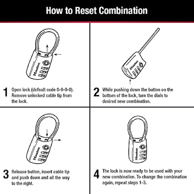 Master Lock Padlock, Set Your Own Combination TSA Locks - Image 5