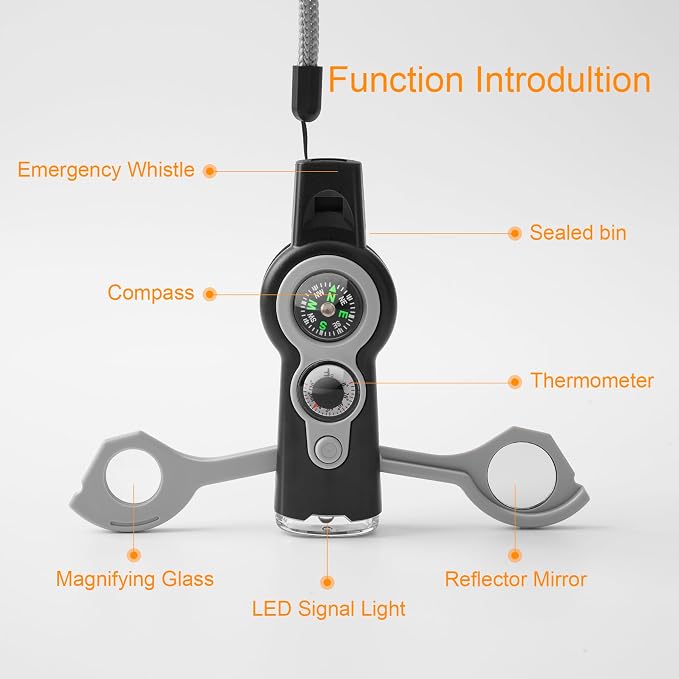 Emergency Survival Function Whistle, Outdoor Multifunctional Tool Safety Whistle - Image 5