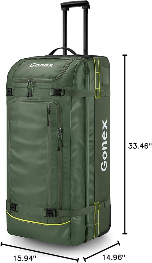 Gonex Rolling Duffle Bag with Wheels, 100L Water Repellent Large Wheeled Travel - Image 7