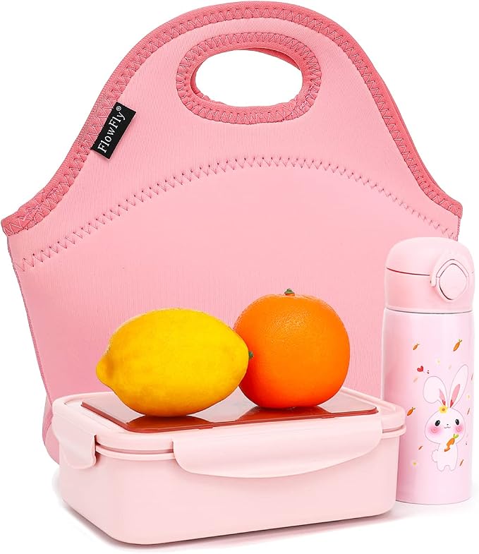 FlowFly Neoprene Kids Lunch box Insulated Soft Bag Mini Cooler Thermal Meal - Image 7