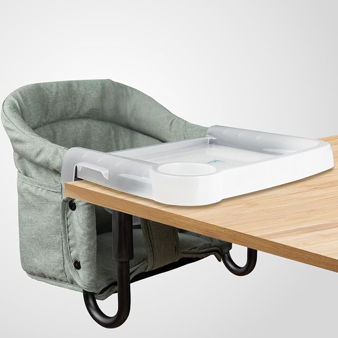 Hook On Chair with Removable Dining Tray, Portable Hook-On Chairs with Storage by lulunemo