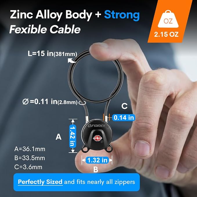 Forge TSA Approved Luggage Locks, Ultra-Secure Dimple Key Travel Lock, Extra - Image 4