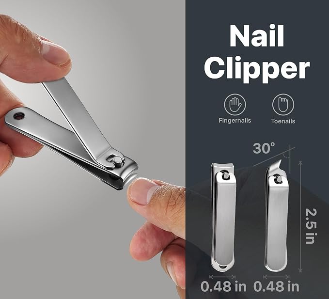 Konovo 5-Piece Nail Clippers Set，Stainless Steel Manicure Kit, Nail Grooming - Image 3