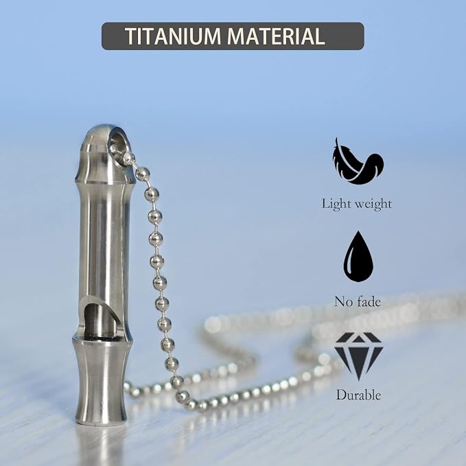 Emergency Whistle, Titanium Whistle EDC Safety Whistle - Image 3