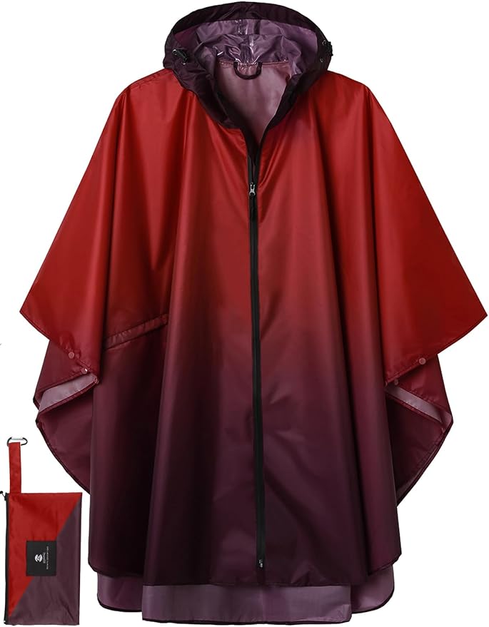 SaphiRose Rain Poncho Jacket Coat Hooded by SaphiRose