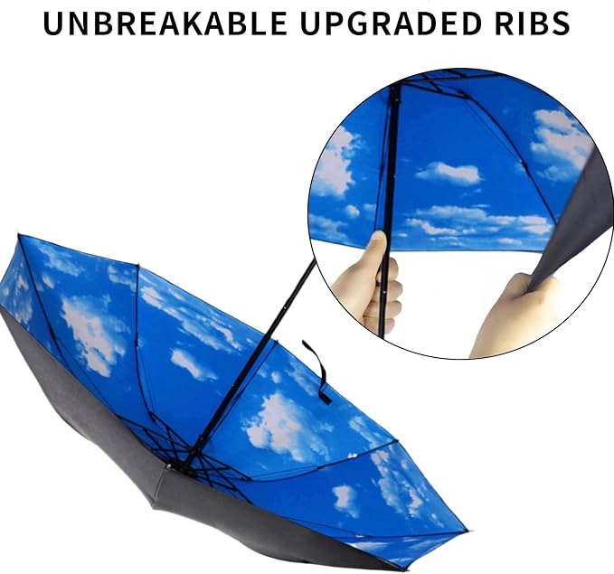 LLanxiry Compact Travel Umbrella, Mini Windproof Umbrellas - Image 3