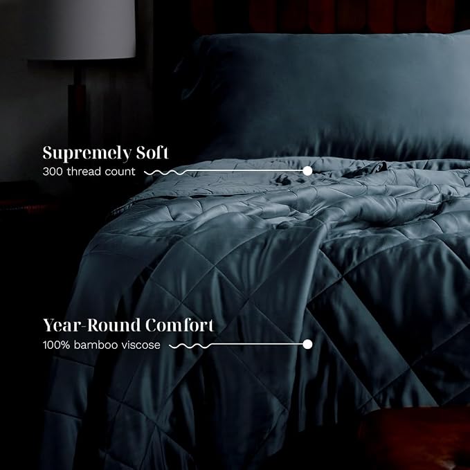 LUXOME Lightweight Blanket | 100% Rayon from Bamboo Fabric & Fill | King/Cal - Image 3