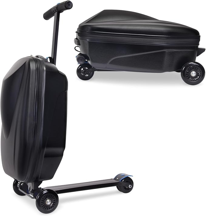 20" Scooter Suitcase for Kids, 2-in-1 Ride On Luggage by GHSY
