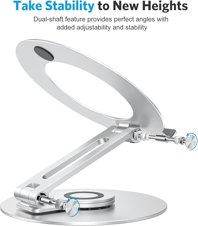 Adjustable Laptop Stand with 360 Rotating Base, OMOTON Ergonomic Laptop Riser - Image 8