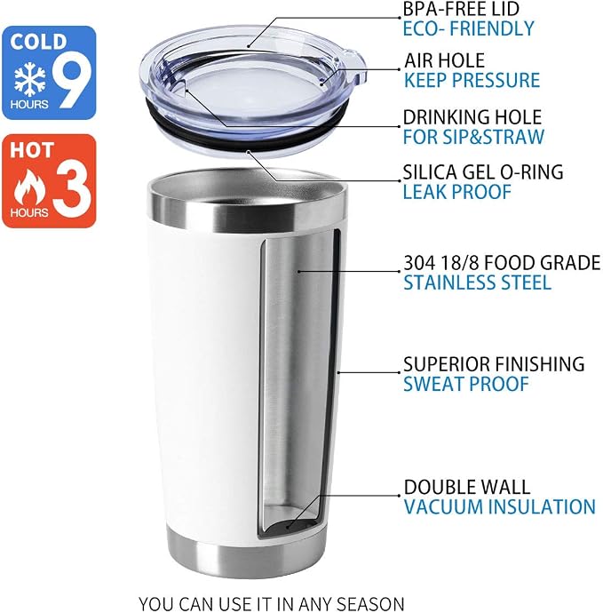 HASLE OUTFITTERS 20oz Tumblers Bulk Stainless Steel Cup - Image 4