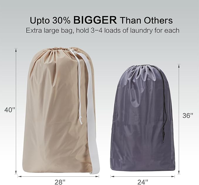 HOMEST 2 Pack XL Nylon Laundry Bag - Image 3