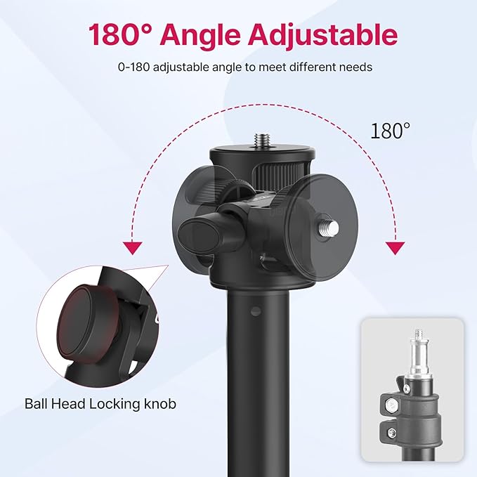 VIJIM MT-79 Extendable Photography Light Stand, 360° Ball Head Camera Phone - Image 3