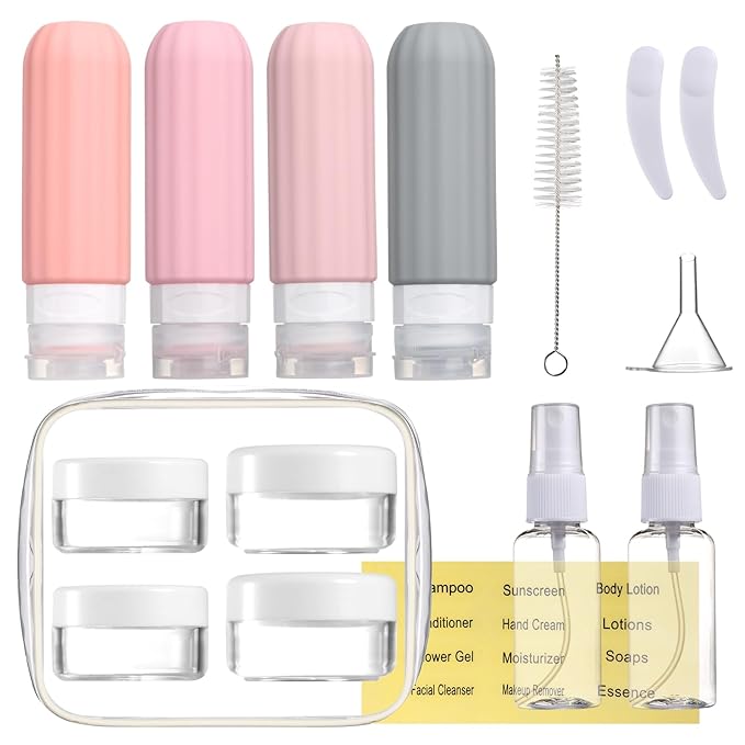 16 Pack Travel Bottles Set for Toiletries, Leakproof Travel Containers for by Mrsdry