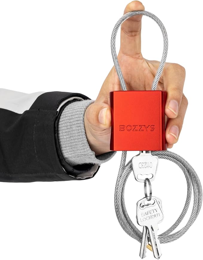 Adjustable Cable Locks with 3 Keys | 3.28ft L x 1/6in D Aluminum Steel Cable by BOZZYS
