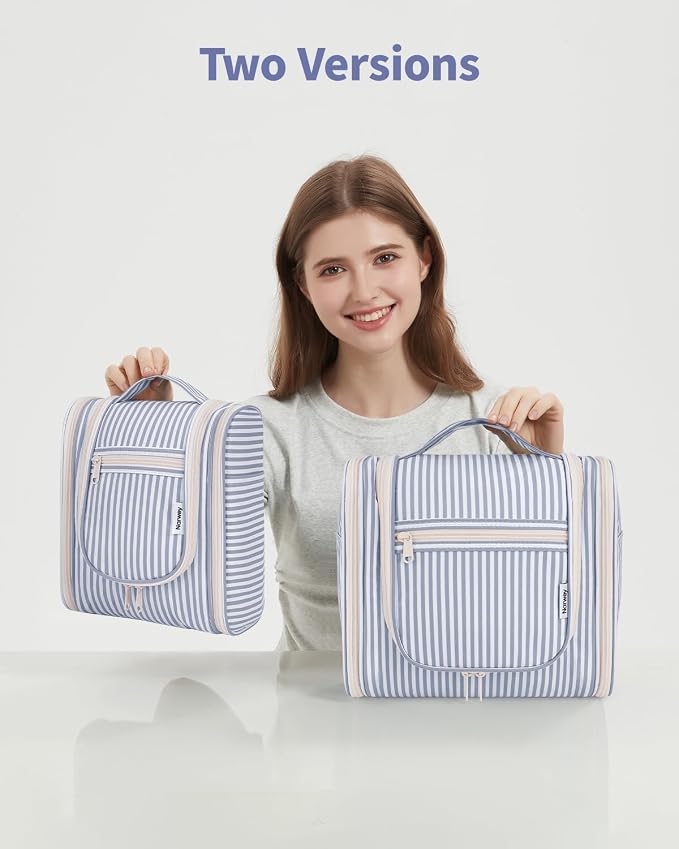 Narwey Small Striped Hanging Travel Toiletry Bag - Image 9
