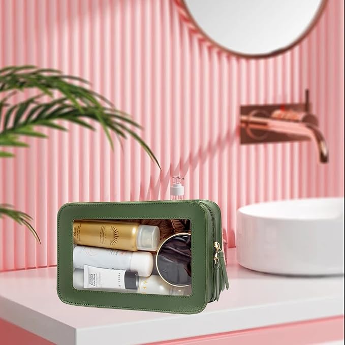 Clear Makeup Bag Small, TSA Approved Portable Toiletry Bag - Image 4