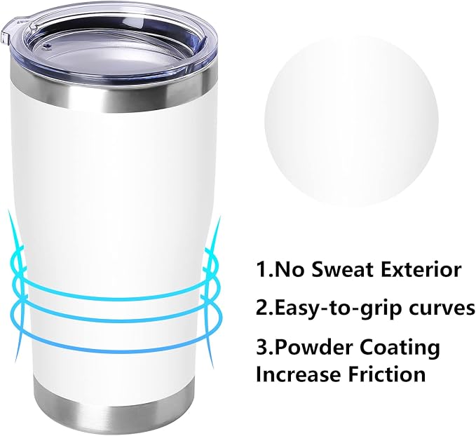 DOMICARE 20oz Tumbler with Lid Stainless Steel Tumblers Bulk, Double Wall - Image 2